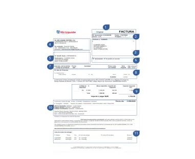 explicación factura Air Liquide